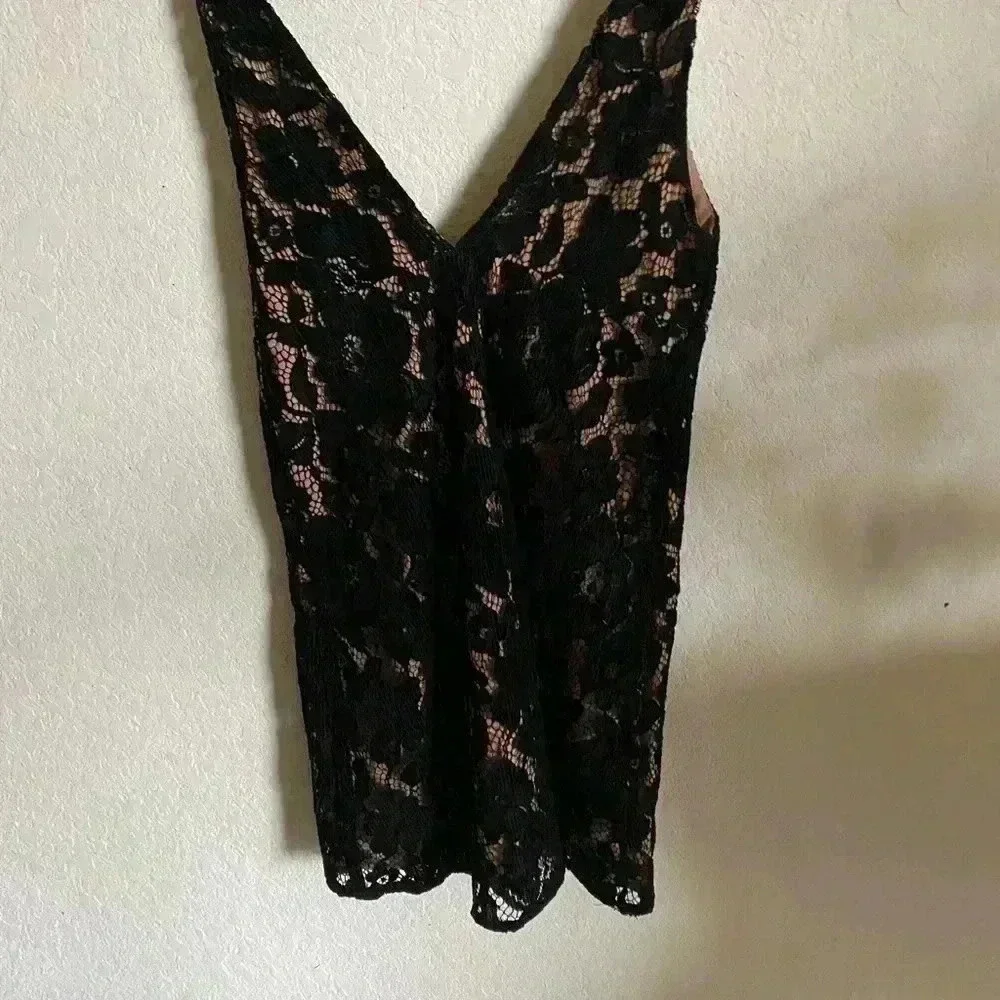 Free People Dangerous Love Lace Mini Dress In Black Size Small Coquette Sexy